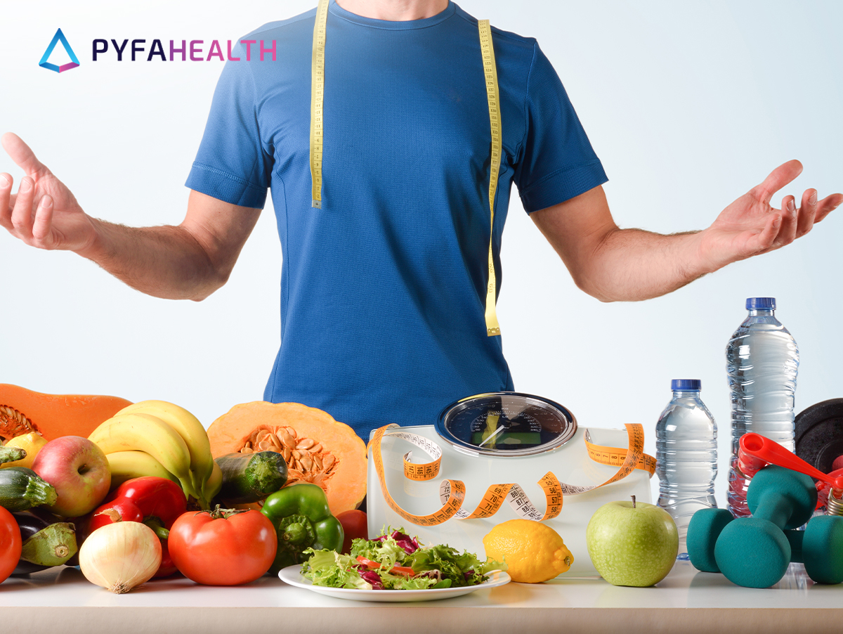 pria buah timbangan olahraga makanan sehat cara menurunkan berat badan dengan cepat dan sehat